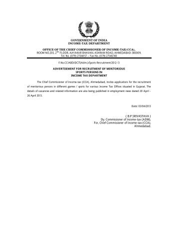 Details - Income Tax Department