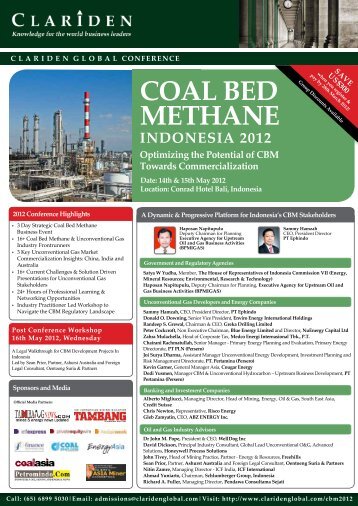 coal bed methane indonesia 2012 - Clariden Global