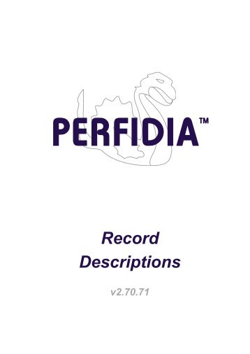 PERFIDIA Record Descriptions - COPPS