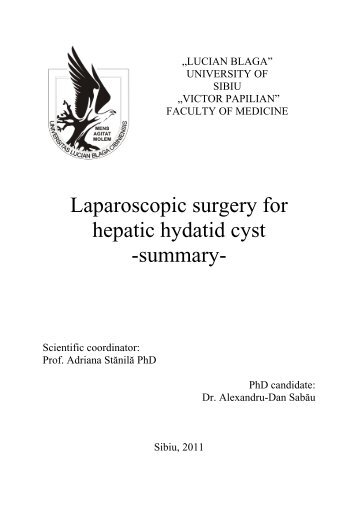 Laparoscopic surgery for hepatic hydatid cyst ... - Doctorate ULBS