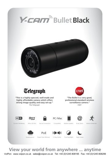 Y-cam Bullet Black Datasheet (PDF)