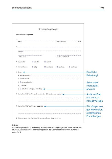 Schmerzdiagnostik (Auszug) - Spitta