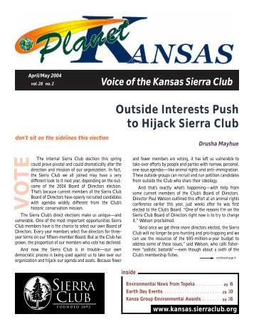VO T E - Kansas Chapter of the Sierra Club