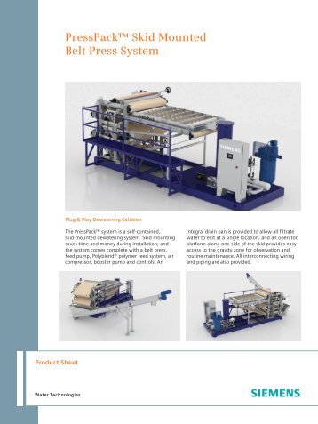 PressPack Skid Mounted Belt Press System - Siemens