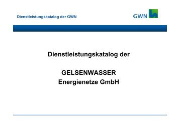 Dienstleistungskatalog der GELSENWASSER Energienetze GmbH