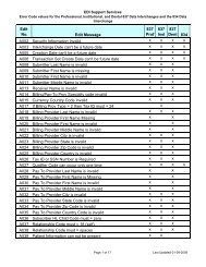 EDISS - Error code listing - Electronic Data Interchange