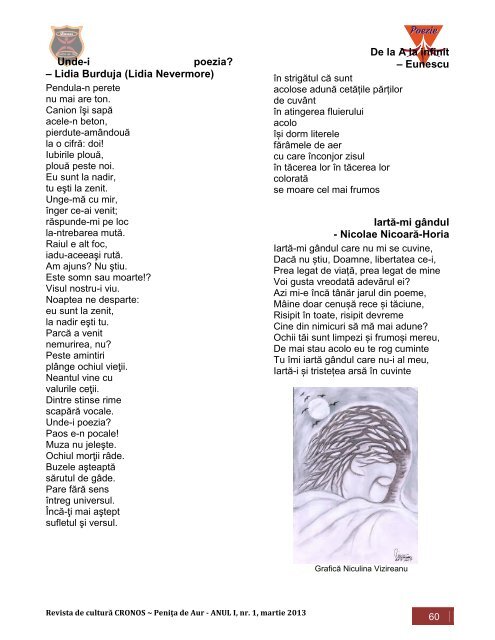 Chronos - Penița de Aur, anul I, nr. 1, martie 2013