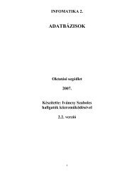ADATBÃƒÂZISOK - Index of - Munka