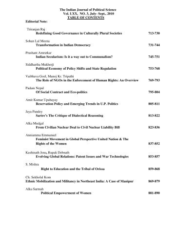 Vol. LXXI, NO. 3, July - Indian Political Science Association