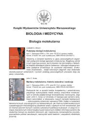 biologia i medycyna - Wydawnictwa Uniwersytetu Warszawskiego