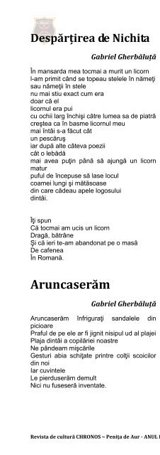 Chronos - Penița de Aur, anul I, nr. 2, aprilie 2013