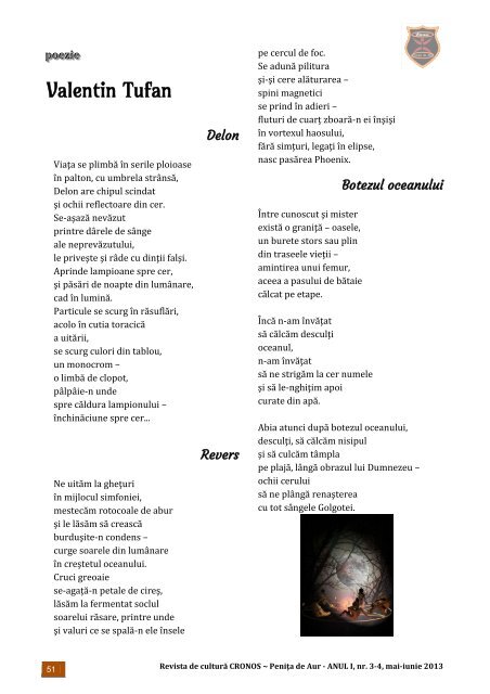 Chronos - Penița de Aur, anul I, nr. 3-4, mai-iunie 2013