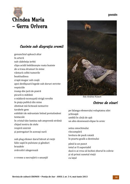 Chronos - Penița de Aur, anul I, nr. 3-4, mai-iunie 2013