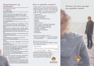 Organisasjoner og nettsteder Veiviser når barn ... - Bergen kommune
