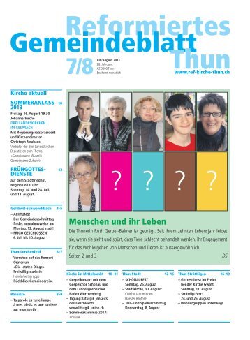 reformiertes gemeindeblatt juli / august 2013 - ref. Kirche Thun