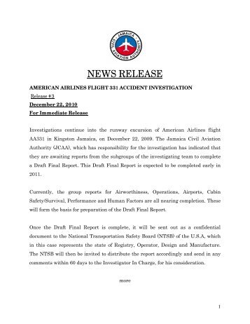 American Airlines Flight 331 Accident Investigation (Dec. 2010)