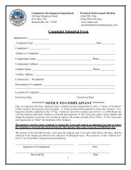 Complaint Form - Town of Kernersville