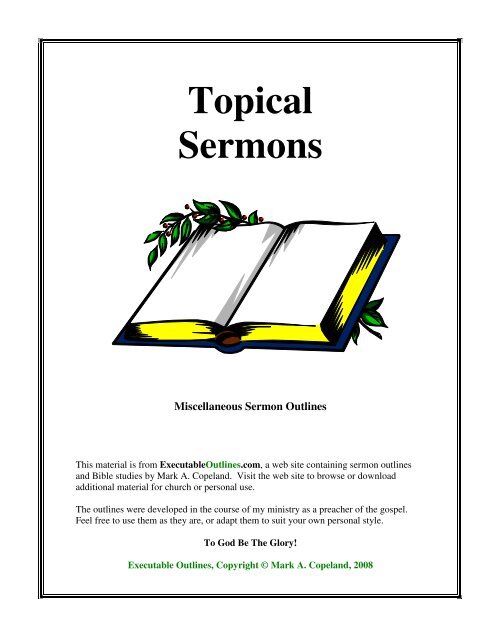 Topical Sermons - Executable Outlines