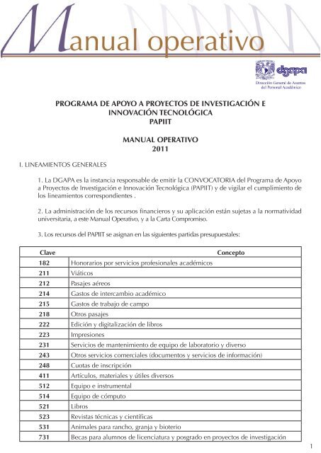 Manual Operativo del PAPIIT - dgapa unam
