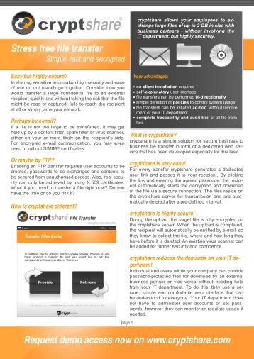 Cryptshare Datasheet - Hermitage Solutions