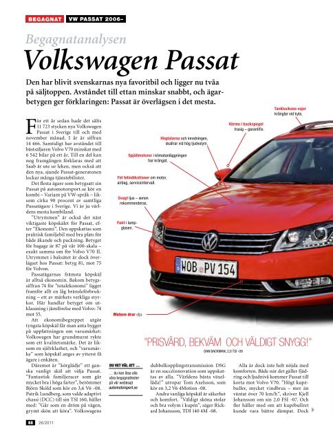 Begagnatanalysen Volkswagen Passat - Auto Motor &amp; Sport
