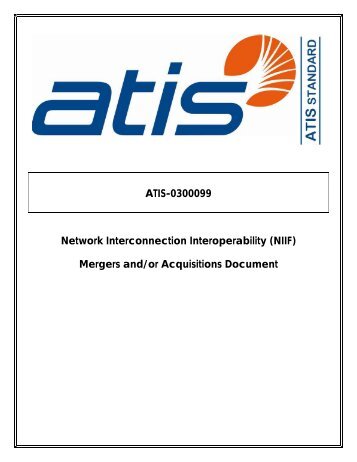 Mergers and/or Acquisitions Document - ATIS
