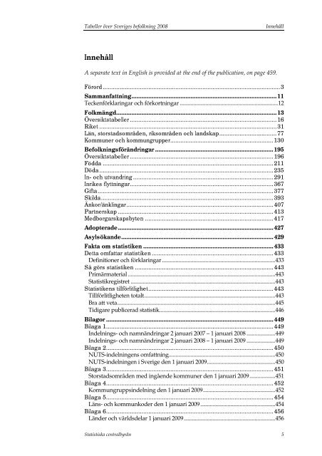 Tabeller Ã¶ver Sveriges befolkning2008 (pdf) - Statistiska centralbyrÃ¥n