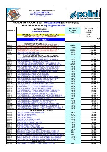 TÃ©lÃ©charge la liste pdf des piÃ¨ces conformes Ã  la lÃ©gislation - Polini