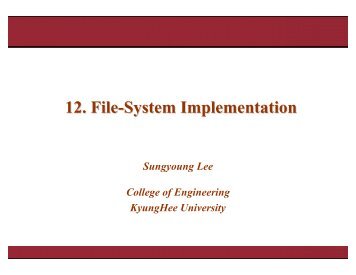 12. File-System Implementation - Ubiquitous Computing Lab