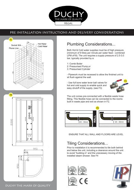 Steam Room Specification Sheet - Heat and Plumb