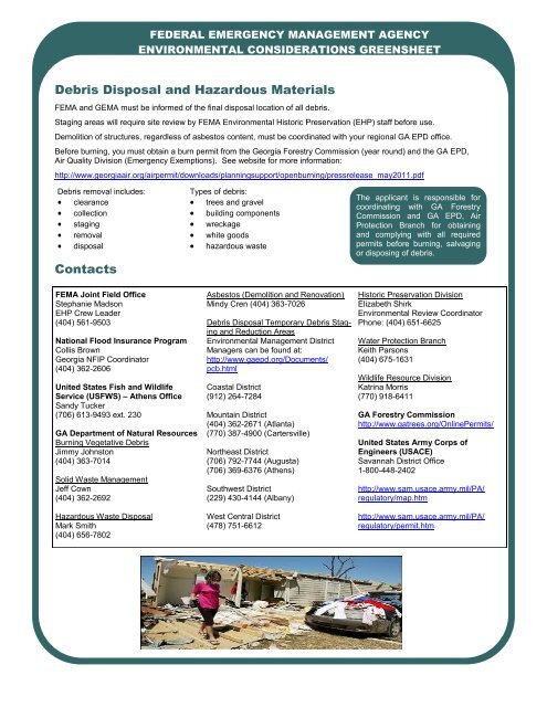 FEMA Environmental Considerations Greensheet