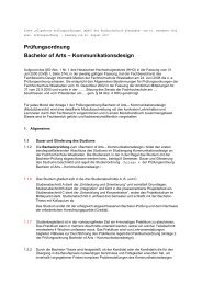 Prüfungsordnung Bachelor of Arts – Kommunikationsdesign