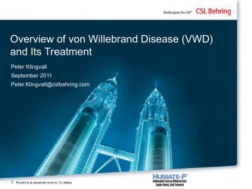 Overview of von Willebrand Disease (VWD) and Its Treatment