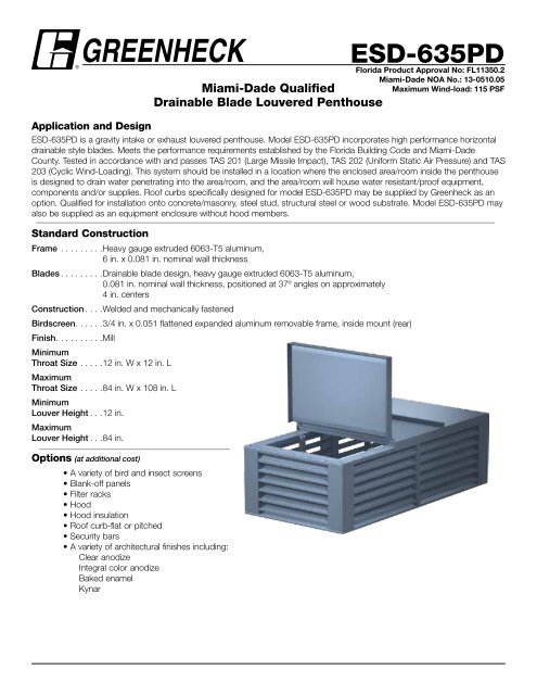 ESD-635PD - Greenheck