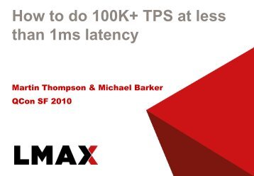 How to do 100K+ TPS at less than 1ms latency