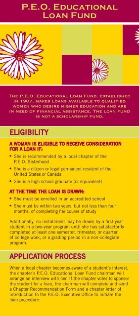 P.E.O. Educational Loan Fund - PEO International