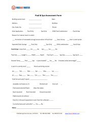 Pool & Spa Assessment Form - Free Hot Water