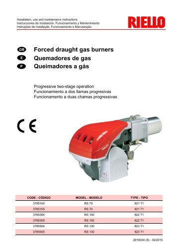 Forced draught gas burners Quemadores de gas ... - Riello Burners