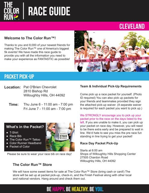Race Guide - The Color Run