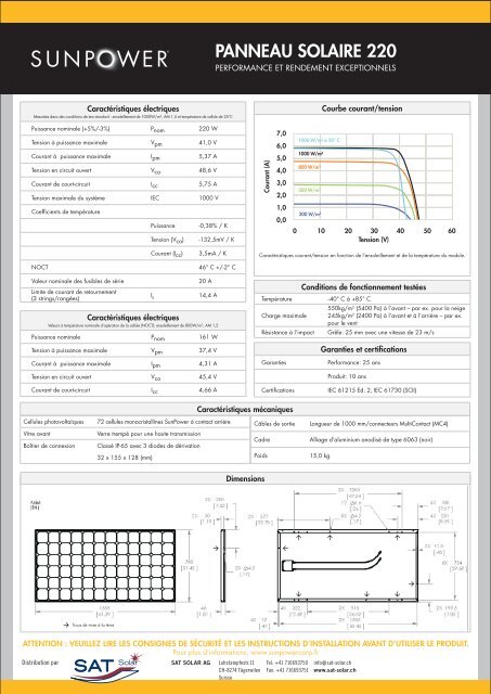 PANNEAU SOLAIRE 220 - SAT Solar