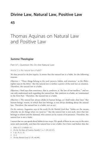 Aquinas natural law essay