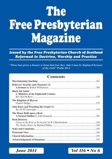 June - the Free Presbyterian church of Scotland