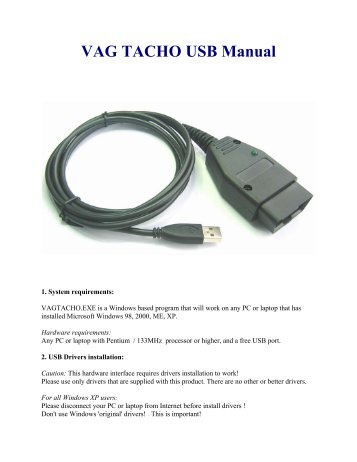 VAG TACHO USB Manual - Arcor.de