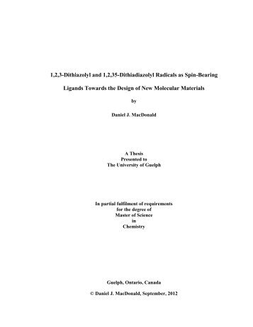 1,2,3-Dithiazolyl and 1,2,35-Dithiadiazolyl Radicals as Spin-Bearing ...