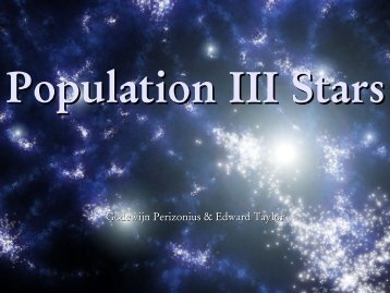 Formation of population III stars