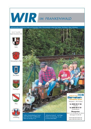 Ausgabe Nr. 23 vom 07.06.2013 - Stadt Schwarzenbach a.Wald