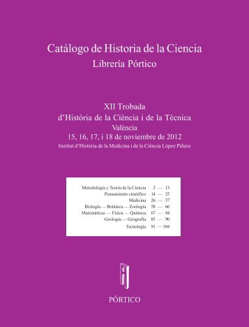 Historia de la ciencia en Pórtico. XII Trobada d ... - Pórtico librerías