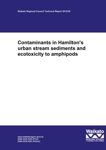 Contaminants in Hamilton's urban stream sediments and ecotoxicity ...