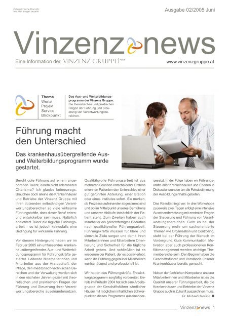 Vinzenz News: Ausgabe 2/05 - Vinzenz Gruppe