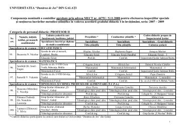 UNIVERSITATEA âDunÄrea de Josâ DIN GALAÅ¢I